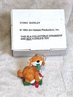 Vintage 1993 Grolier Christmas on Sesame Street Barkley Dog ornament Jim Henson